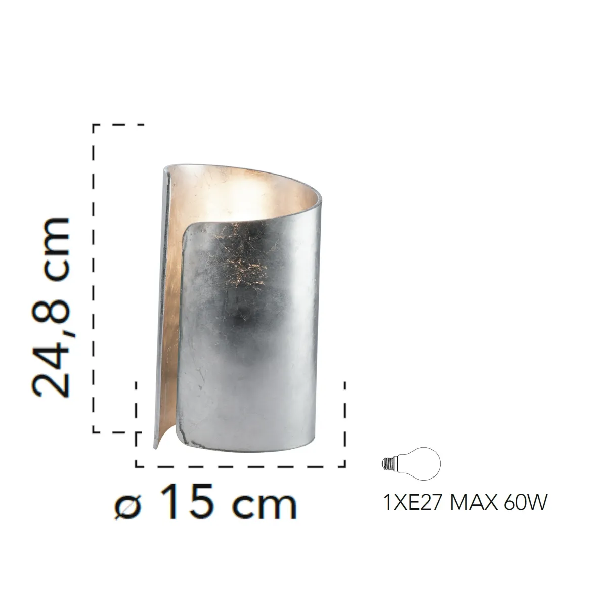 Lampe de table Lampe de table Aluminium Verre Argenté Moderne E27