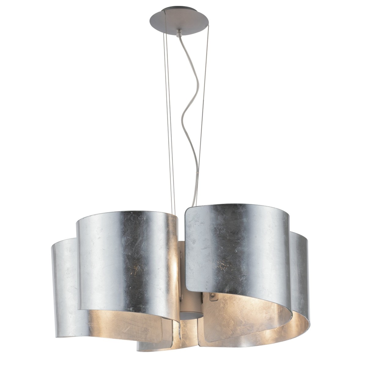 Lampada a sospensione 60W 5XE27 cinque emissioni argento CREATE