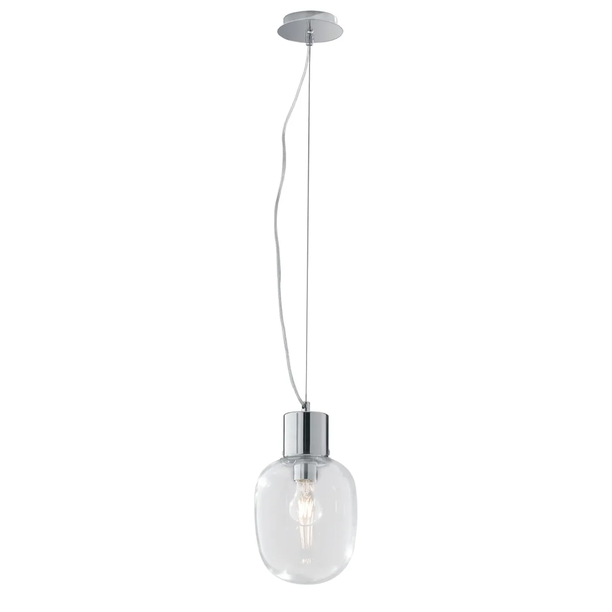 Lampada a sospensione 25W E27 diametro 18cm cromo GILDA....