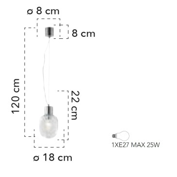 Lustre en chrome poli, Ø 18 cm | Mondialshop