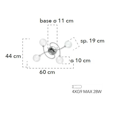Plafonnier moderne à 4...