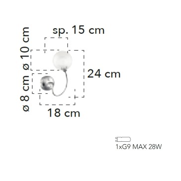 Applique murale chromée G9 pour miroirs ou couloirs | Mondialshop