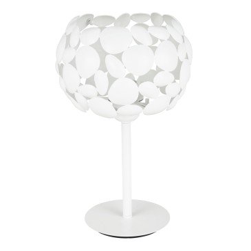 Lampe de table moderne, blanche ou chromée, ampoule E27 | Mondialshop