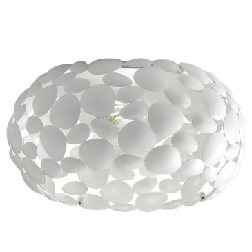 Plafonnier blanc ou chromé 48 cm 3 x E27