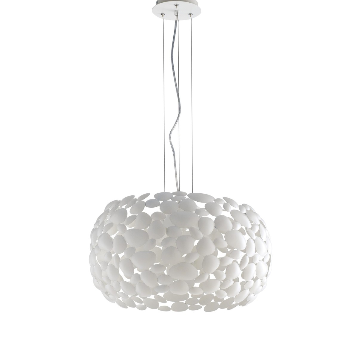 Lustre blanc ou chromé de 48 cm, 3 ampoules E27 |...