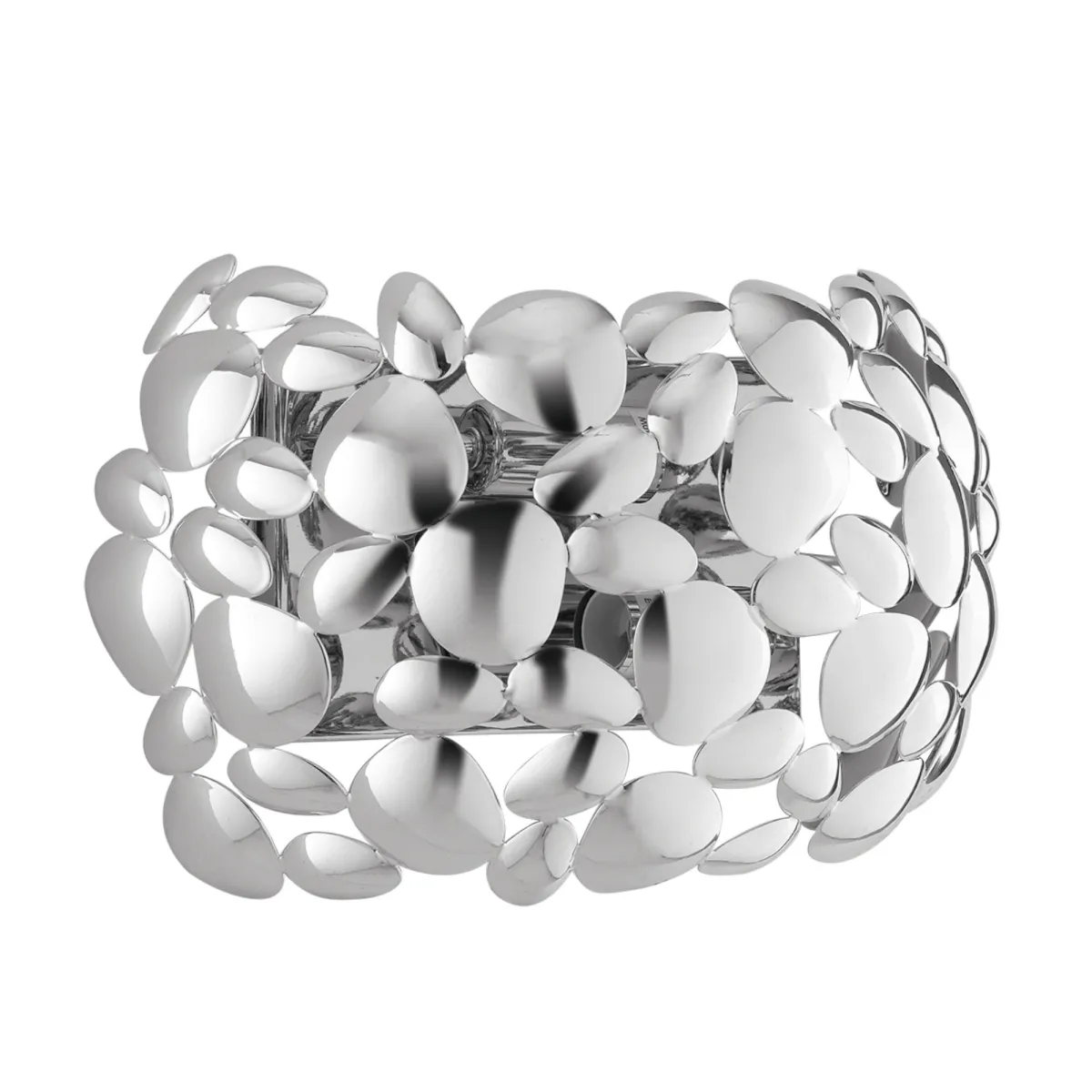 Applique da parete per interno 40W 2XE14 cromo GRAPE. Moderno punto luce con struttura in metallo a forma di sassi