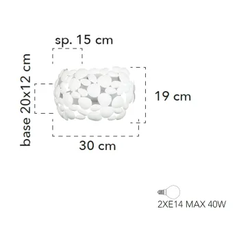 Innenwandleuchte 40W 2XE14...