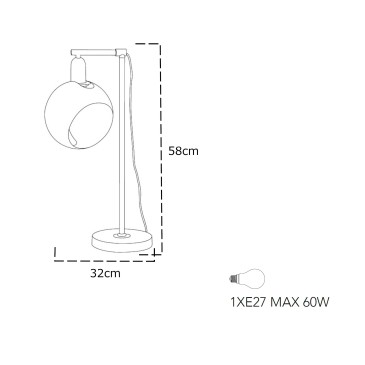 Lampe de table E27 réglable | Mondialshop