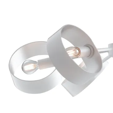 Lustre suspendu anneaux réglables en métal blanc argenté intérieur moderne E14