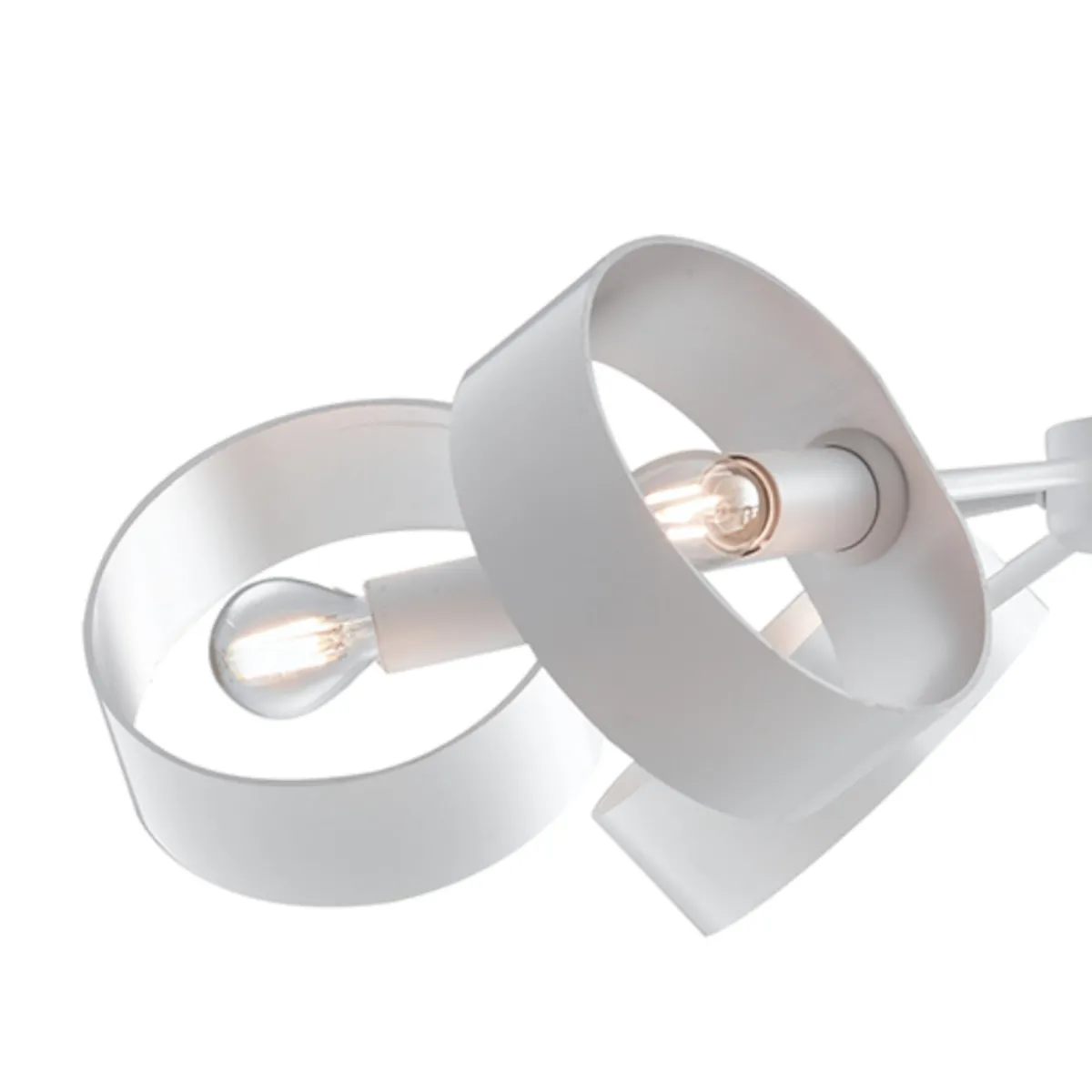Lustre suspendu anneaux réglables en métal blanc argenté intérieur moderne E14