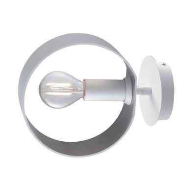 Applique da parete per interno 40W E14 orientabile bianco TORCH. Diffusore moderno ad anello circolare orientabile.