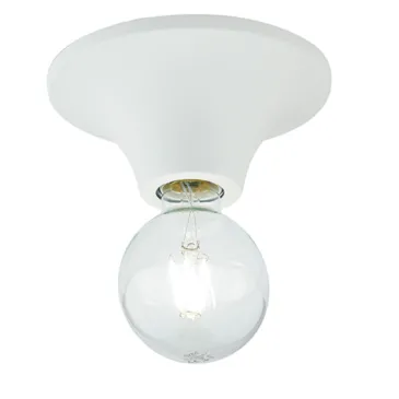 Plafoniera a soffitto per interno 60W E27 diametro 18cm bianca VISION. Collezione moderna e minimalista priva di diffusore.