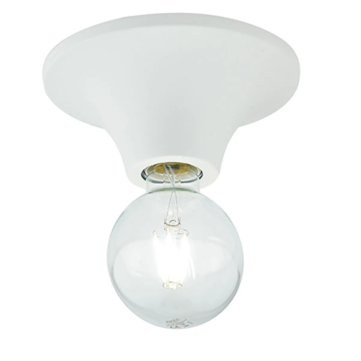 Plafoniera a soffitto per interno 60W E27 diametro 18cm bianca VISION. Collezione moderna e minimalista priva di diffusore.