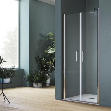 Salon-Duschtür mit zwei transparenten Türen 6 mm H190