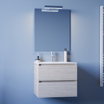 60 cm hängender Badezimmerschrank mit zwei Schubladen Olmo