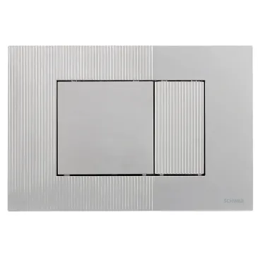 Silberne Druckknopfplatte für Schwab Metis Spülkastentoilette