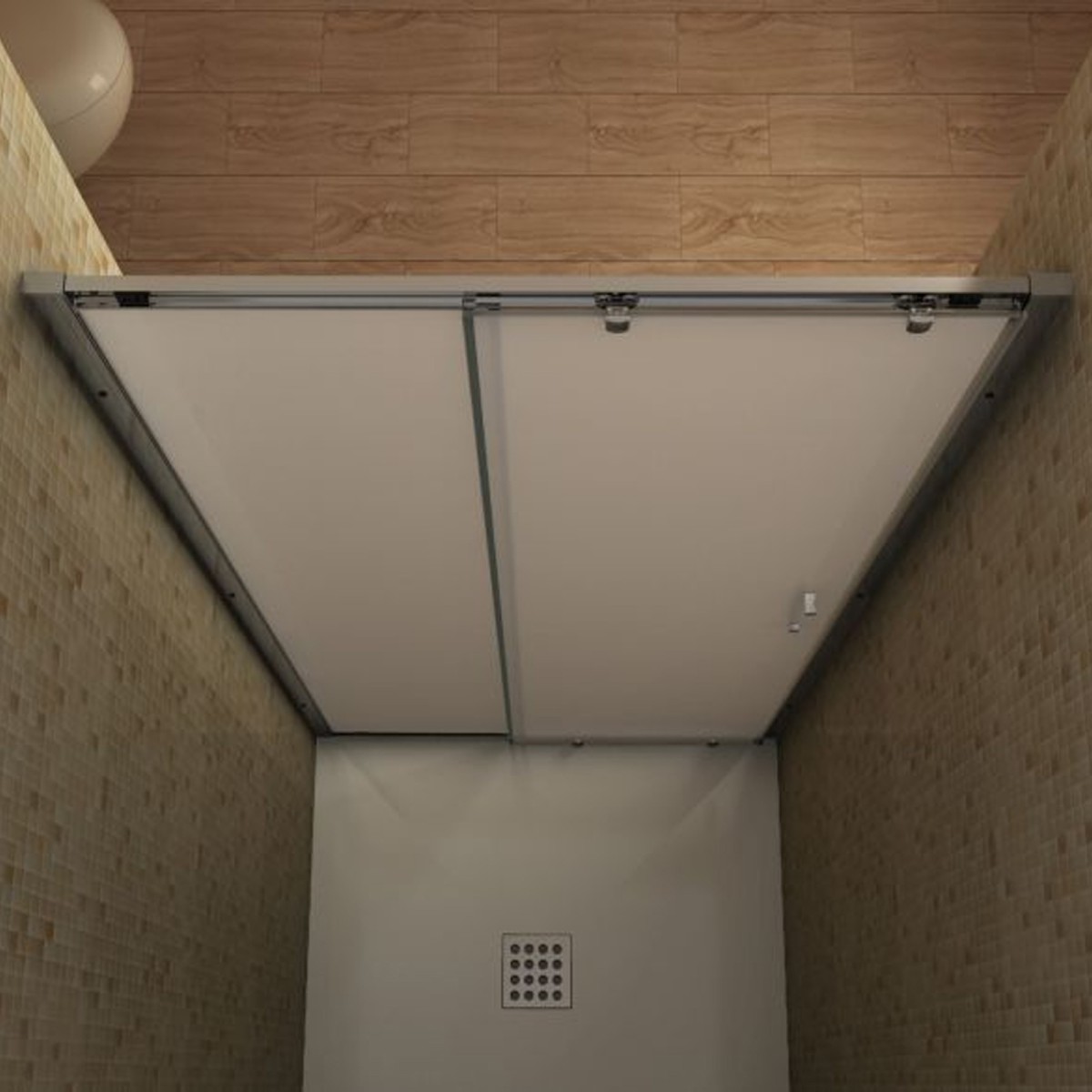 Porte de douche coulissante pour niche 6 mm mat - True