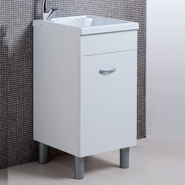 Mobile lavatoio bianco opaco 50x45 con pillozza in abs