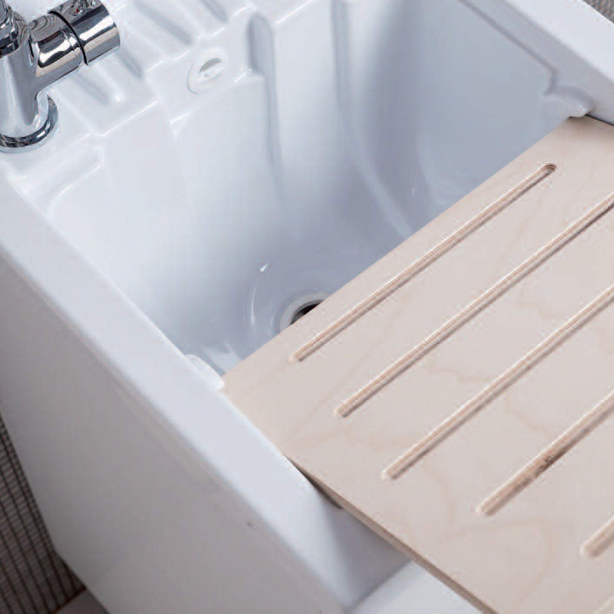 Meuble de lavage 50x45 blanc mat avec coussinet abs