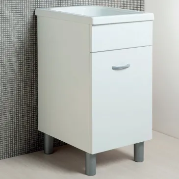 Mobile lavatoio bianco opaco 50x45 con pillozza in abs