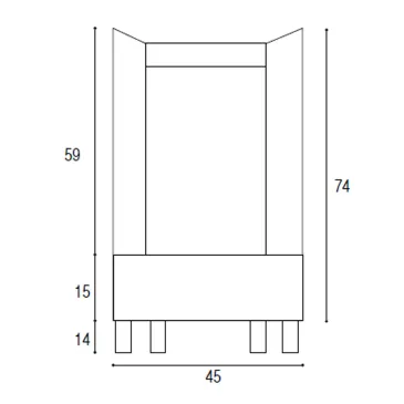Mobile lavatoio bianco opaco 50x45 con pillozza in abs