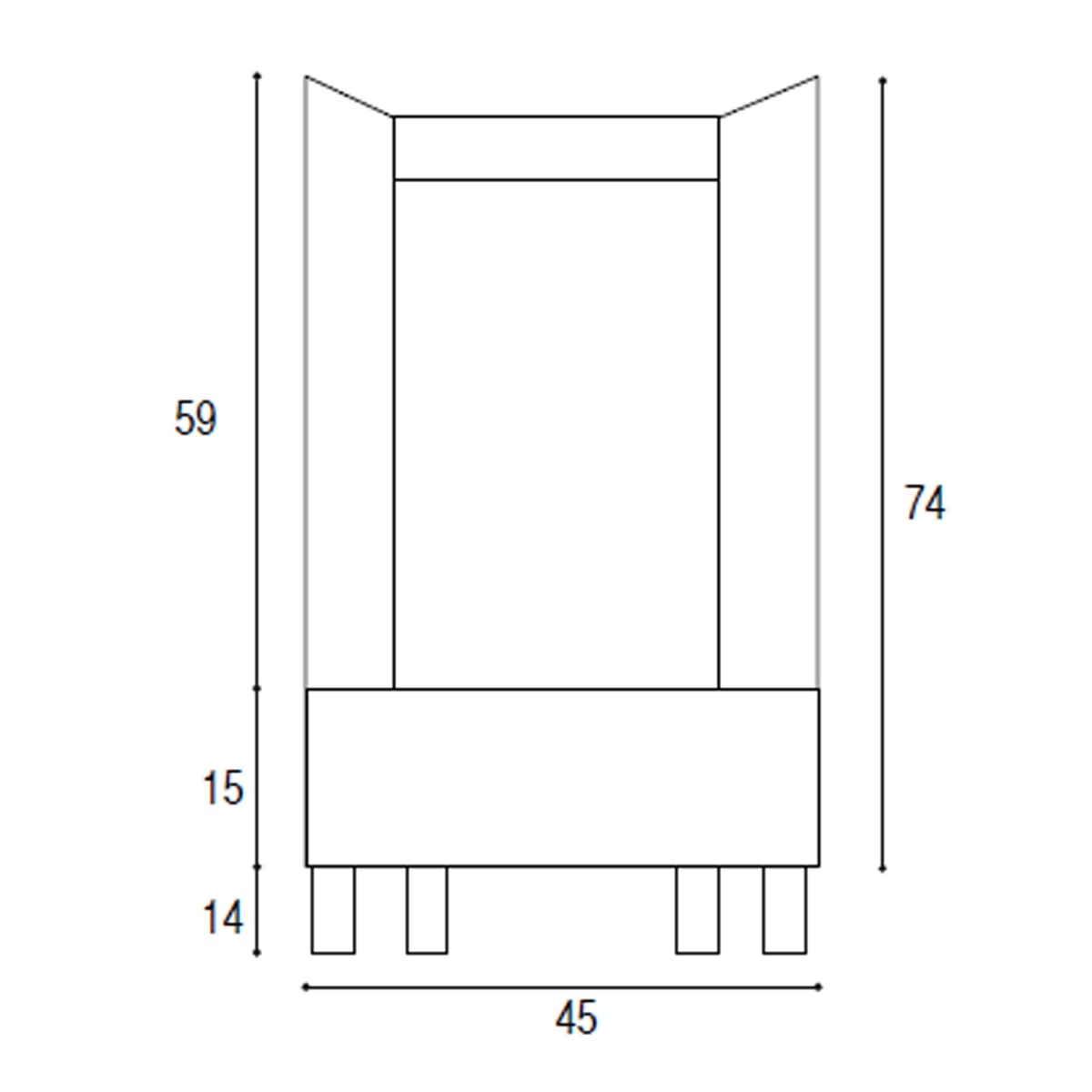 Mobile lavatoio bianco opaco 50x45 con pillozza in abs