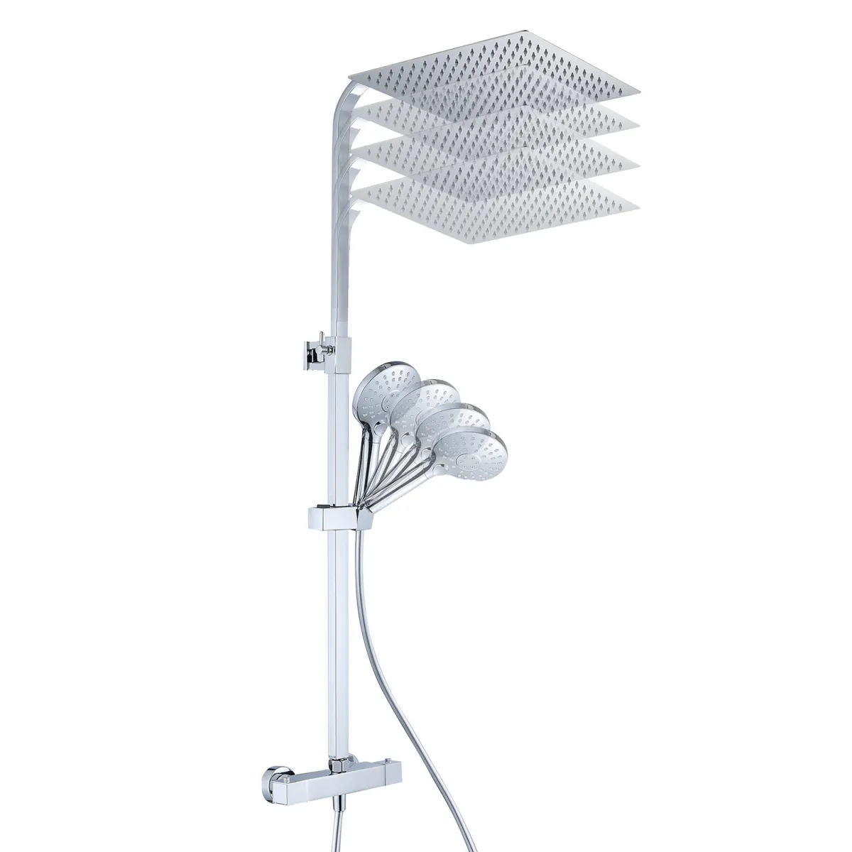 Colonna doccia  con soffione doccette miscelatore termostatico soffione 30x30 POIANA