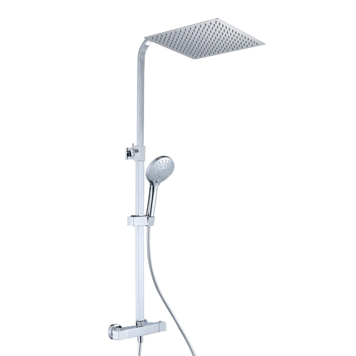 Colonne de douche thermostatique chromée 25x25 pomme de douche POIANA