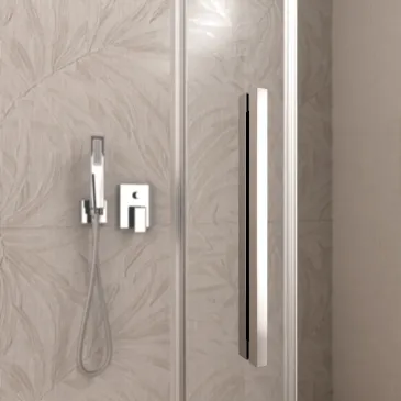 Cabine de douche double face avec profilés cristal chromé LAGOA 6 mm