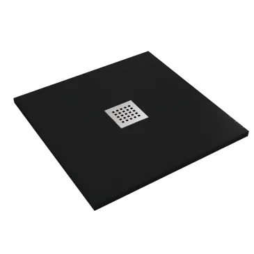 Piatto doccia in marmo resina effetto pietra con foro centrale Nero Chic