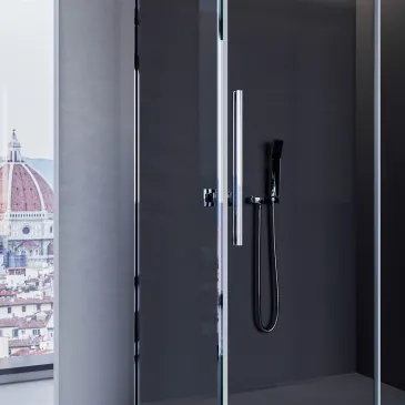 Box doccia 2 lati anta scorrevole fume nero H195 anticalcare EUCLIDE