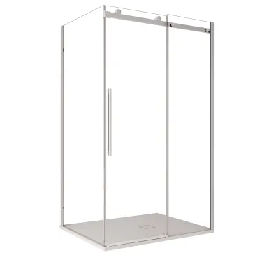 Cabine de douche 2 côtés porte coulissante H195 anti-calcaire EUCLIDE