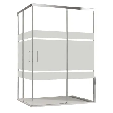 Cabine de douche d'angle double face Aktual Frost H195 | Mondialshop