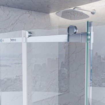 Cabine de douche EUCLIDE à double porte coulissante H195 anticalcaire