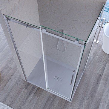 Cabine de douche EUCLIDE à double porte coulissante H195 anticalcaire