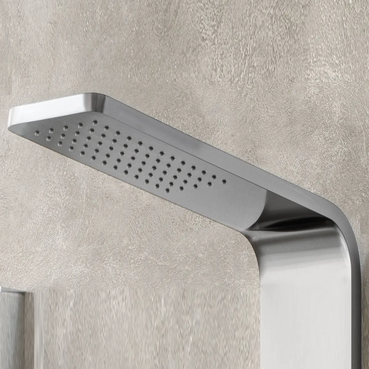 Colonne de douche AOSTA en acier inoxydable brossé argent