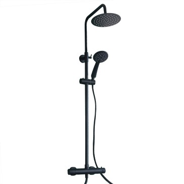 Schwarze thermostatische Duschsäule Piave