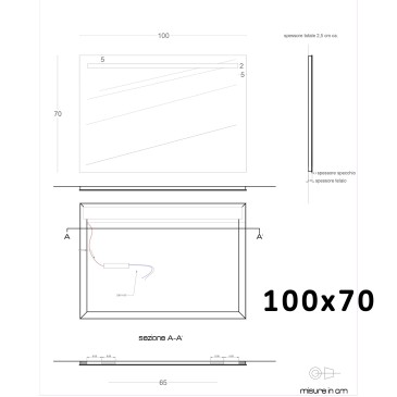 Specchio led 100x70