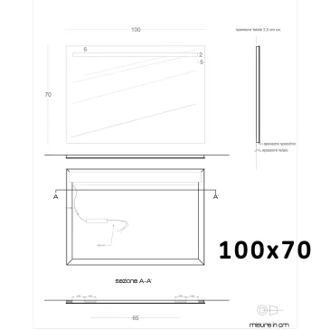 Miroir de salle de bain à LED pour meuble à bords polis | Mondialshop