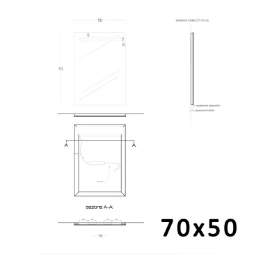 Miroir de salle de bain à LED pour meuble à bords polis | Mondialshop