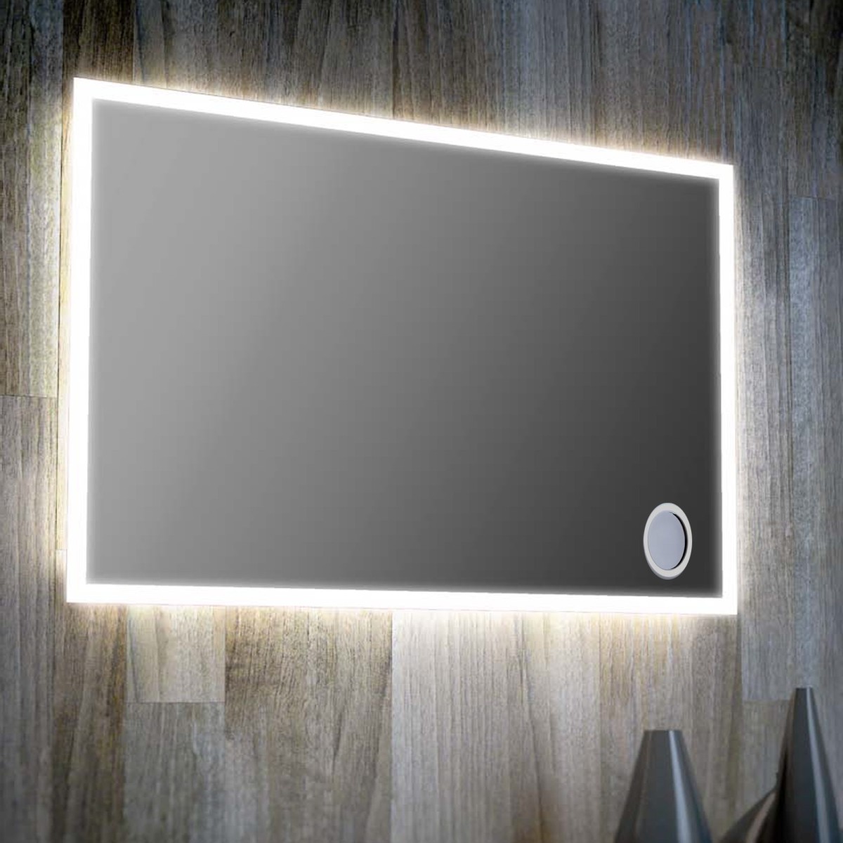 Miroir LED rétroéclairé avec grossissement x2 | Mondialshop