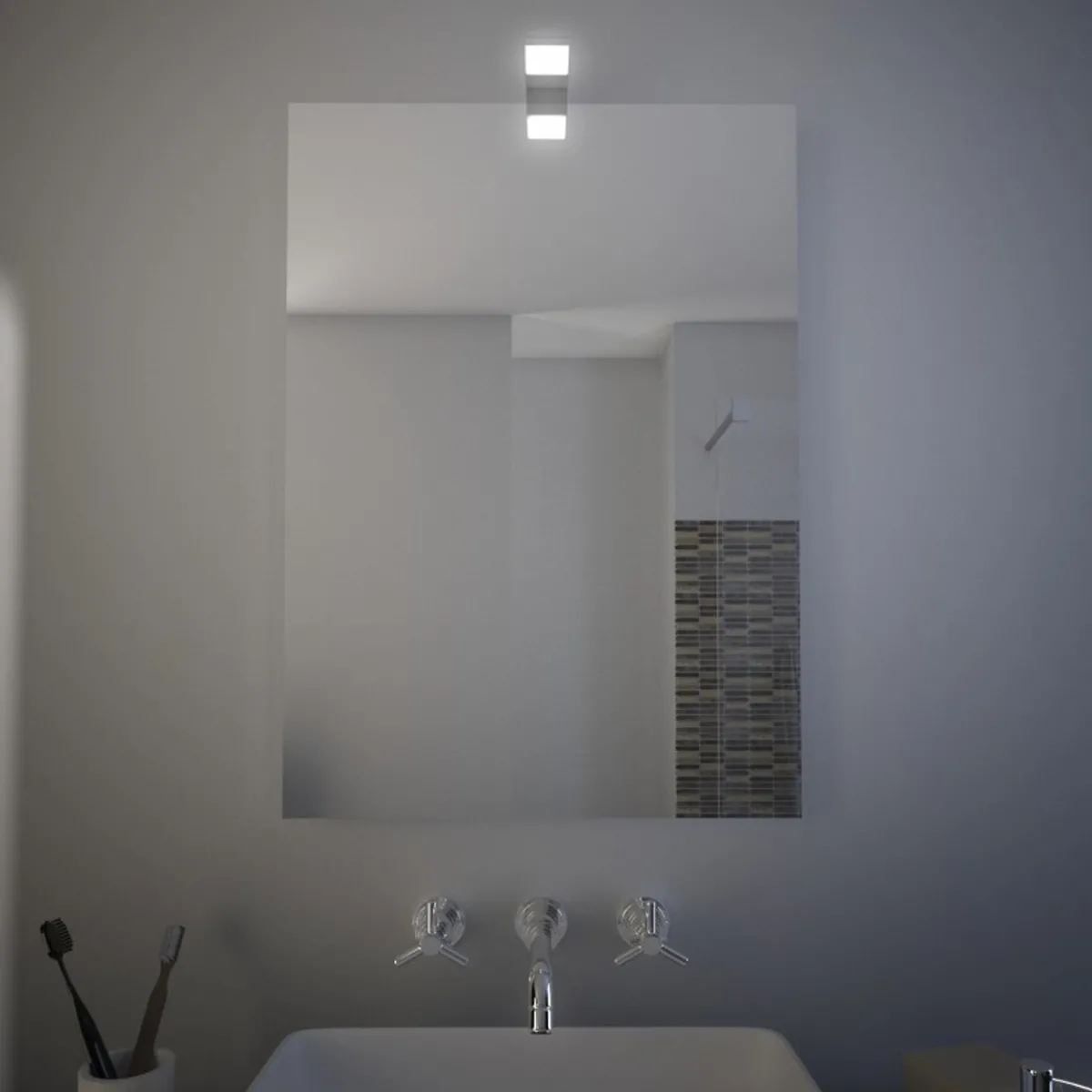 Badezimmerspiegel mit umkehrbarer LED-Beleuchtung |...