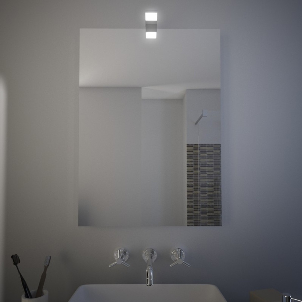 Specchio bagno con lampada led verticale o orizzontale PANAY