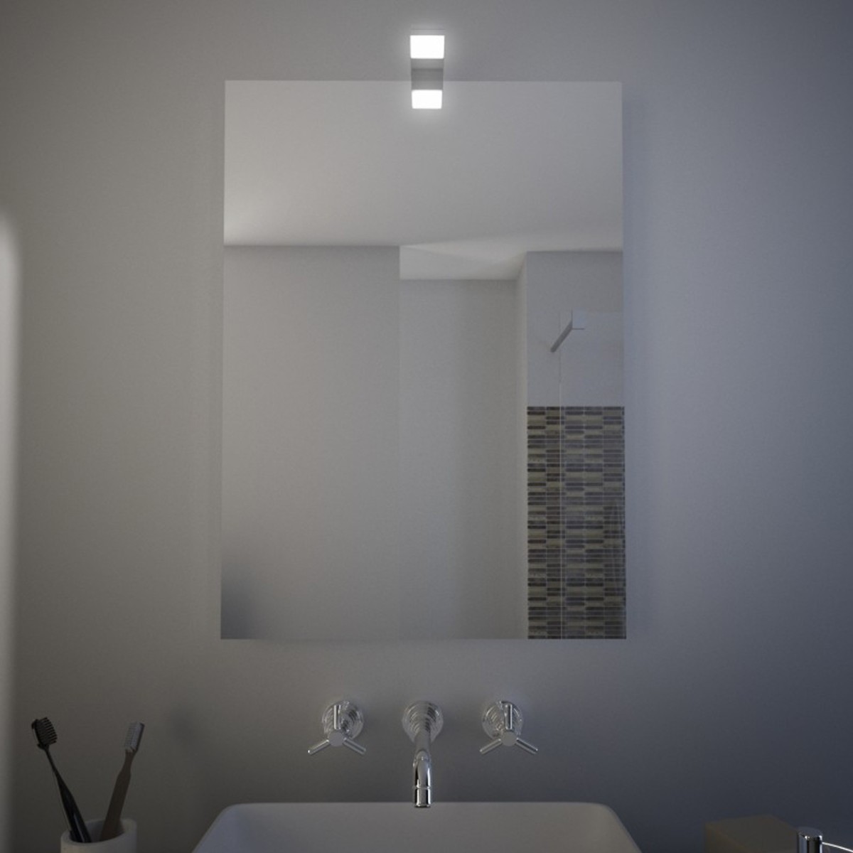 Specchio bagno con lampada led  verticale o orizzontale PANAY