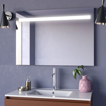 GEIGOR Badezimmerspiegel mit LED-Streifen und Hintergrundbeleuchtung
