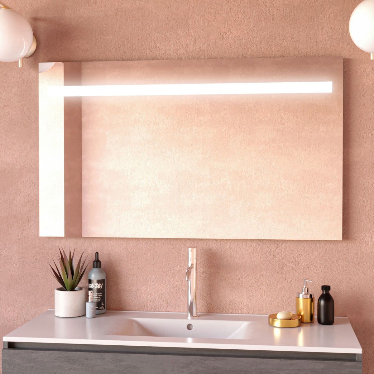 Dora - Specchio da bagno retroilluminato strip Led IP44