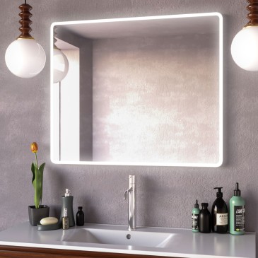 Specchio da bagno quadrato a LED retroilluminato MAGNA 70x80 - CRISTALED