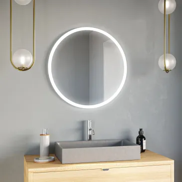 Miroir de salle de bain rond rétroéclairé par LED | Mondialshop