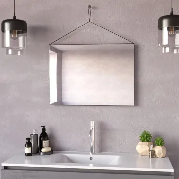 Miroir de salle de bain rectangulaire réversible 70x50cm | Mondialshop