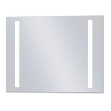 SAMAR rechteckiger, beidseitig verwendbarer Badezimmerspiegel mit polierter Kante und Hintergrundbeleuchtung